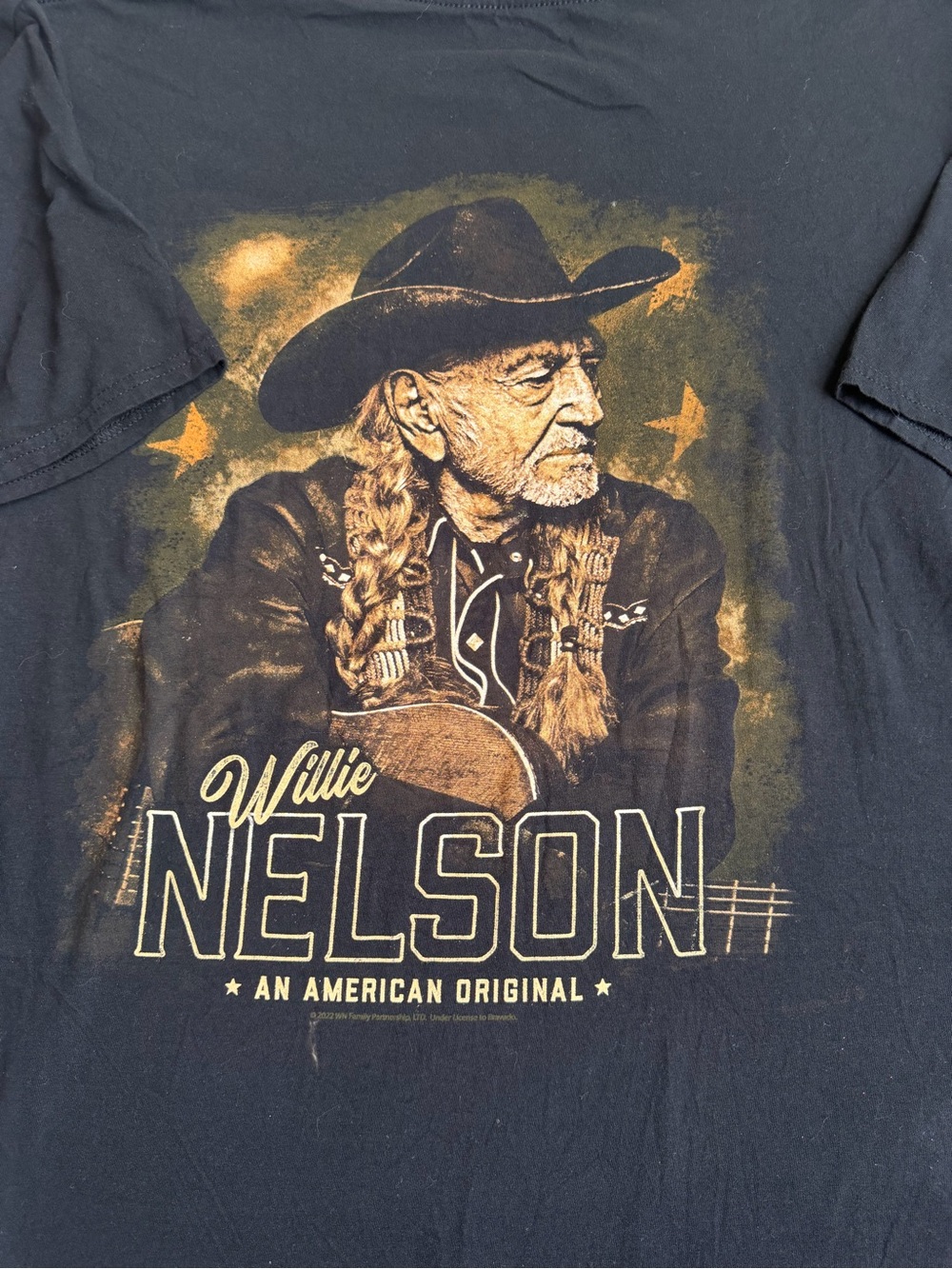 Willie Nelson Black Graphic Short Sleeve Tee